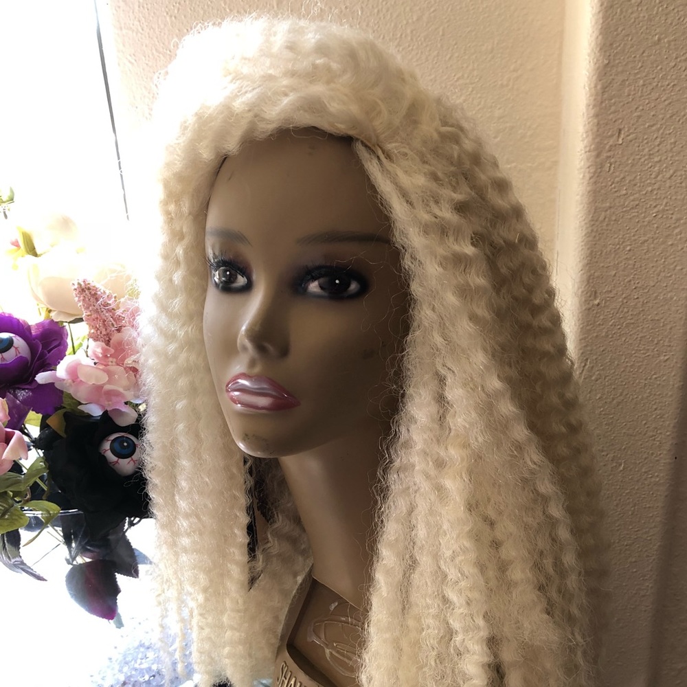 Blonde Textured curly Costume Wig